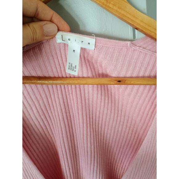 Leith Rib Wrap Sweater pink ballet Core coquette girl romantical pilates casual - Picture 3 of 12